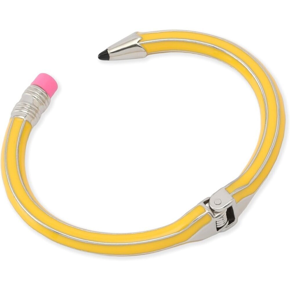 Women's Yellow Enamel Pencil Cuff Bracelet Elegant Gift